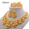 Set di gioielli da sposa moda hawaiana set da sposa placcati in oro collana di lusso orecchini bracciale anello regali set di gioielli da sposa per donna 231128