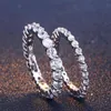 Custom Sier Plated Round Cut Cubic Zirconia Gemstone Diamond 925 Sterling Sier Jewelry Around Band Rings for Women2311