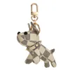 2023 Keychain Creative leather French fighting dog key ring car key ring bag pendant cartoon couple pendant 6 colors optional.