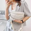 Women Chain Waist Bags Female Canvas Fanny Pack Fashion Hip Belt Bag Lady Luxury Brand Shoulder Crossbody Chest 220609304s