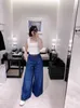女性のジーンズデザイナーワイドレギュードフロアドラッグジーンズベルトスタイルシングル製品スーパールーズパンツ女性7bnm