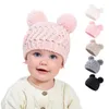 Neonate Berretti Pom Pom Berretto di lana all'uncinetto Berretti invernali caldi lavorati a maglia Copricapo casual All'aperto Carino Bambino Bambini Cappelli da festa Q782