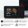 FanJu Digital Alarm Station LED Temperature Humidity Weather Forecast Snooze Table Clock With Time Projection Y200407240S