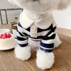 Köpek giyim yaz polo gömlek köpek köpek kıyafetleri bichon frize chihuahua şerit sweatshirt serinleme yelek küçük ve orta 231128