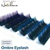 Cílios Postiços Ombre Verde Vermelho Marrom Azul Roxo Cor Cílios Extensão Individual Faux Mink Cílios Gradiente Cílios Postiços para Ferramenta de Maquiagem Q231129