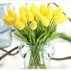 30шт тюльпан искусственный цветок белый красный желтый PU Real Touch поддельные тюльпаны для украшения дома поддельные цветы букет свадебный декор 202344