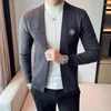 Pulls pour hommes Top Qualité Business Cardigan rayé Hommes Vêtements 2023 Simple Col V Slim Fit Casual Jaqueta Masculina Inverno