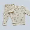 Pyjamas Spring Autumn Kids Pyjamas Barn termiska underkläder för 1-6Y barn Sleepwear 231129