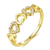 S925 anello in argento sterling 3a zirconia heart brand anello placcato anello d'oro 18k anello di moda europeo anello di matrimonio anello per feste di matrimonio gioielli di San Valentino per la mamma regalo SPC
