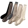 Socken Strumpfwaren Frauen Baumwolle Einfarbig Lange Socken Strümpfe Warme Socken Oberschenkel Hohe Socken Damen Mädchen Street Fashion Casual Kniestrümpfe 231128