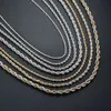 Factory 2-5mm twisted link chain necklace stainless steel gold silver rope chains for jewelry making