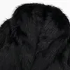 Casaco de pele falsa feminino, casaco de pele falsa quente inverno manga comprida gola aberta casacos femininos 2023 moda elegante preto streetwear feminino outwear 231129