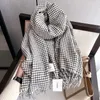 Шарфы в британском консервативном стиле, клетчатый кашемировый шарф для женщин, модная зимняя теплая шаль, шейный платок Bufanda, женский платок из пашмины Echarpe
