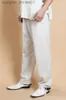 Men's Pants White Chinese Cotton Linen Pant Men Kung Fu Wu Shu Trousers Loose Casual Tai Chi Pants Size S M L XL XXL XXXL MP001 L231129