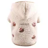 Hundkläder vinterfleece kattrock hoodie med tecknad design husdjur valp höst/vinterkläder