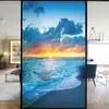 Raamstickers Privacy Windows Film Decoratief Mooi Strand Glas-in-lood Geen lijm Statisch vastkleven Mat