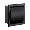 Suporte de papel higiênico embutido preto, construção de metal 304, parede dupla, caixa de papel de rolo de banheiro t200425321b
