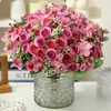 Rose artificial bouquet fake rose DIY wedding bouquet center piece Mother's Day Christmas party table hotel decoration 231127