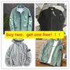 Mäns Ytterkläder Designer Badges Zipper Jacket Loose Style Köp Två Get gratis Autumn Mens Top Oxford Bortable Hoodie Coat Stones Island Clothings