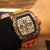 디자이너 Ri Mliles Luxury Watchs Superclone Mens 시계 Richa Milles Wristwatch Skull 035 남성 세라믹 RM011 완전 자동 기계 WO 패션 클래식 V8VO