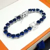 Bracelet rond bleu Zircon avec alphabet romain, bracelet de créateur de luxe, bijoux, haute qualité avec boîte