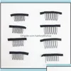 ヘアエクステンションクリップヘアエクステンションクリップアクセサリーツール製品7 TheethステンレススチールウィッグCOMBS for Caps Extensi Dhakc Drop de dhspt