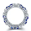 Clusterringen Groothandel Prijs Lab Gegroeid blauw roze edelsteen 4.95ct Peervorm Sterling Silver 925 Betrokkenheid Ring Fashion sieraden 2023Cluster