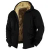 Herenjassen Warme jassen voor heren Plus fluwelen dikke corduroy jassen Mannelijke bontkraag Winter casual jas Heren Uitloper Thermische kleding met capuchon 231129