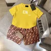 Mode garçons vêtements ensembles été à manches courtes Shorts marque de créateurs lettres impression hauts chemise enfants sport deux pièces ensemble avec étiquette SDLX