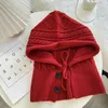 Berets inverno engrossar imitação cashmere balaclava chapéu cachecol conjunto de malha xale quente split dedo luvas lã pulôver acessórios