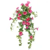 Decorative Flowers 65cm Hanging Basket Artificial Morning Glory Flower Manma Petunia Orchid For Home Wedding Decoration 1Pcs