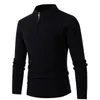 Style de mode coréen hommes col roulé Cardigan fermeture éclair chandails vestes solide tricoté pull manteau mâle décontracté hiver chaud lâche tricots