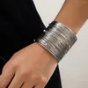 Bangle 2023 Zaa pulseira para mulheres punk cor de ouro vintage linha de metal cristal aberto jóias atacado