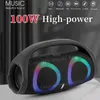 Computer S ers Portatile Impermeabile 100 W ad alta potenza Bluetooth S er RGB Luce colorata Subwoofer wireless 360 Stereo Surround TWS FM Boombox 231128