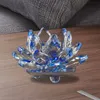 Decorative Objects Figurines Crystal Lotus Flower Figurine Home Wedding Decoration Glass Craft Collection Paperweight Office Table Souvenir Gifts 231128