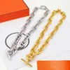 18 km plaque d'or Chaîne Dancre Big Collier H pour femmes Designer Jewelry Luxury Anniversary Gift