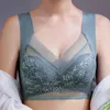 Large size women bra gathered bra women underwear lace traceless off the shoulder vest comfortable casual set