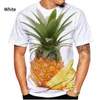 Herr t-skjortor mode rolig frukt ananas män och kvinnor 3D trycker avslappnad kortärmad t-shirt