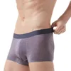 Design in stile Underpants Plus size Solido Solca di ghiaccio sciolta biancheria intima maschile a bassa vita W813-2