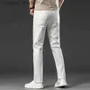 Men's Jeans 2022 New Classic Style Men's White Jeans Men Cotton Casual Business Stretch Slim Fit Denim Trousers Fashion Brand Pants L231129