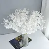 Dekorativa blommor konstgjorda vita eukalyptus faux lämnar gren falska växter bröllop bukett diy hem kransar dekoration blommor arrangemang