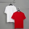 T-shirt da uomo Primavera 2023 Uomo Coreano Moda Casual Cotone di grandi dimensioni Manica corta Bianco Può essere personalizzato Abbigliamento Camisas Blusas Erkek
