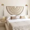 Lampes murales Lampe en verre Vintage Bed Deco Led Lampen sans fil Poulie en bois antique moderne