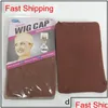 Wig Caps Deluxe Wig Cap 24 Units 12Bags Hairnet For Making Wigs Black Brown Stocking Liner Snood Nylon Me Qylnyf Babyskirt Drop Delive Dhumr