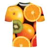 Men's T-skjortor 3D Fruit Style Tryckt T-shirts Kvinnor/män mode sommaren kort ärm söta tshirts 2023 casual streetwear plus