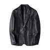 Mäns kostymer 5xl Big Size Europe Slim Fit Black Leather Blazers MENS Soft Blazer Ceket Spring 2023 Trender Jackor Vintkläder
