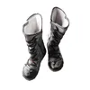 Ботинки TMA EYES Зимние длинные мытые женские сапоги с кружевной боковой молнией и контрастной строчкой 231129