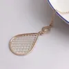 Pendant Necklaces ZWPON 2023 Cutouts Teardrop Necklace For Women Fashion Zinc Alloy Clover Charms Long Jewelry Wholesale