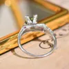 Кластерные кольца Luomansi 1ct Green Moissanite Bow