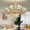 Kroonluchters Kroonluchter Kristal Europese stijl Licht Luxe villa Woonkamerlamp (maat: 6 koppen 700-550 mm)